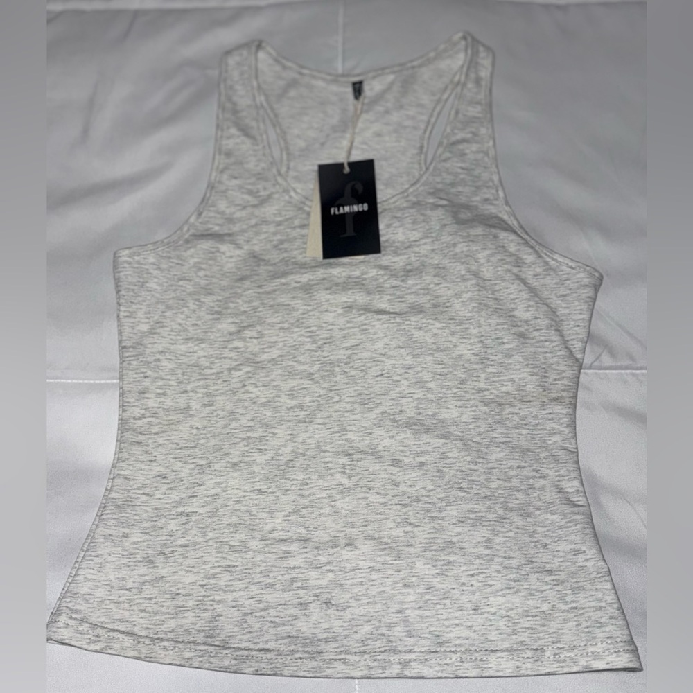 Flamingo Women's Light Gray Tank Top